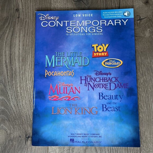 Disney Contemporary Songs Low Voice Book and Audio Piano Hal Leonard - Picture 2 of 6